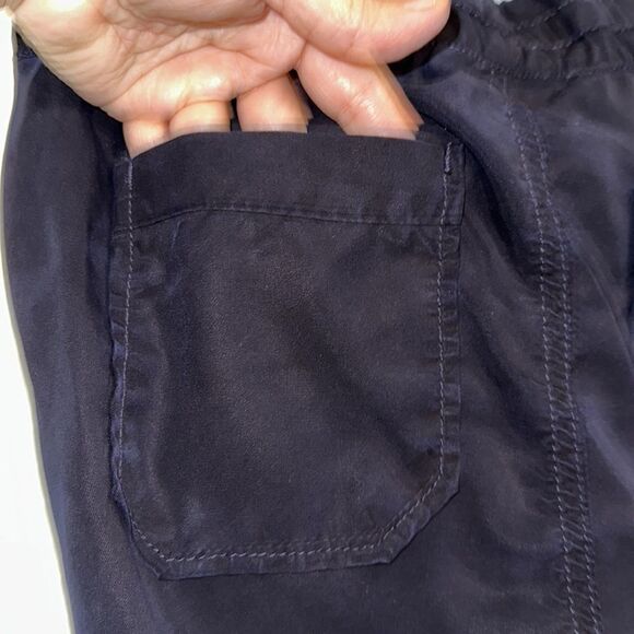 A PEA IN THE POD S Navy Crop Cuffed Lightweight Lyocell Cargo Pants - Picture 9 of 13
